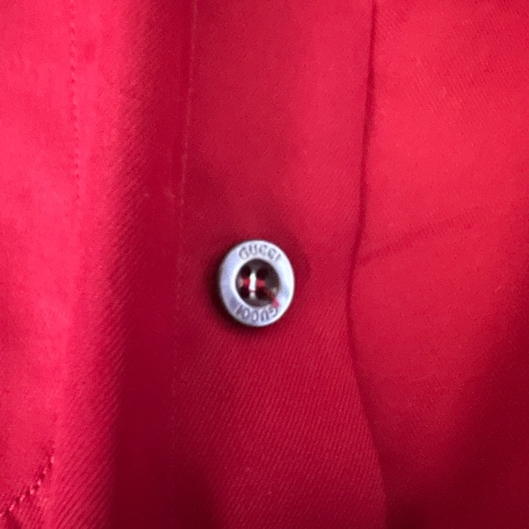 Men’s Gucci button down dress shirt in red size 43/17 - Picture 7 of 8